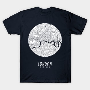 London, England City Map - Full Moon T-Shirt